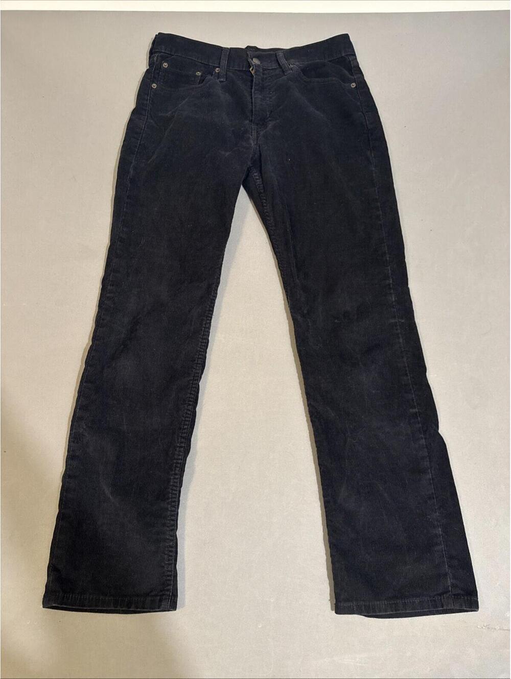 Levis Mens 30x30 Black 514 Straight Fit Corduroy White Tag Regular Fit Jeans